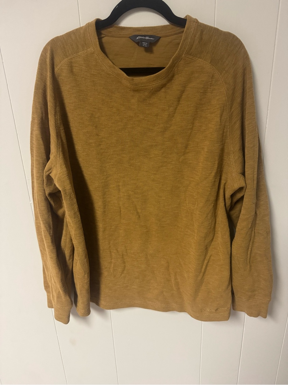 Eddie Bauer Mustard Knit Crewneck Sweater